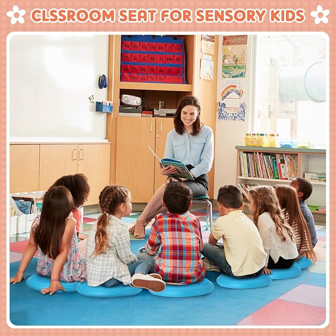 2 Pcs Inflated Wobble Cushion Balance Wiggle Seat Wobble Balance Disc Sensory Flexible Seating Stability Core Trainer with Hand Pump for Chair Adult Exercise Home Office