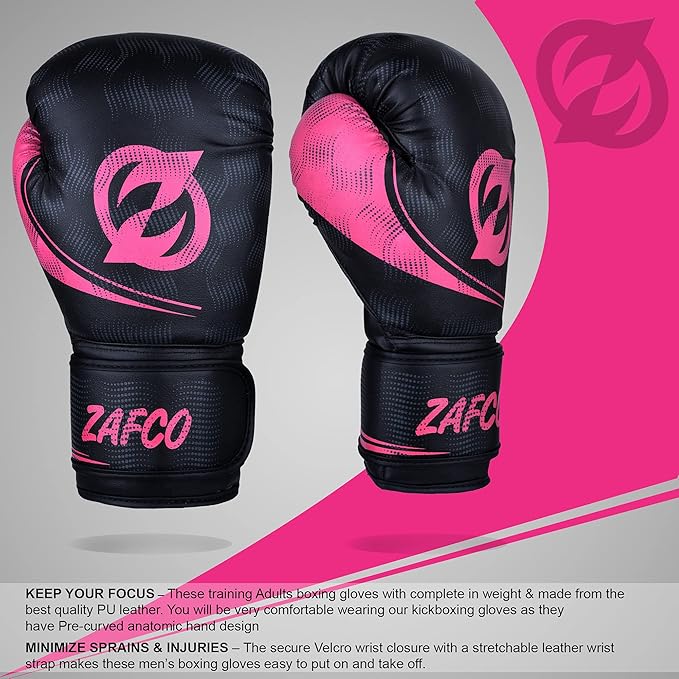 Zafco Boxing Gloves for Men & Women Training Pro Punching Heavy Bag Mitts MMA Muay Thai Sparring Kickboxing Gloves
