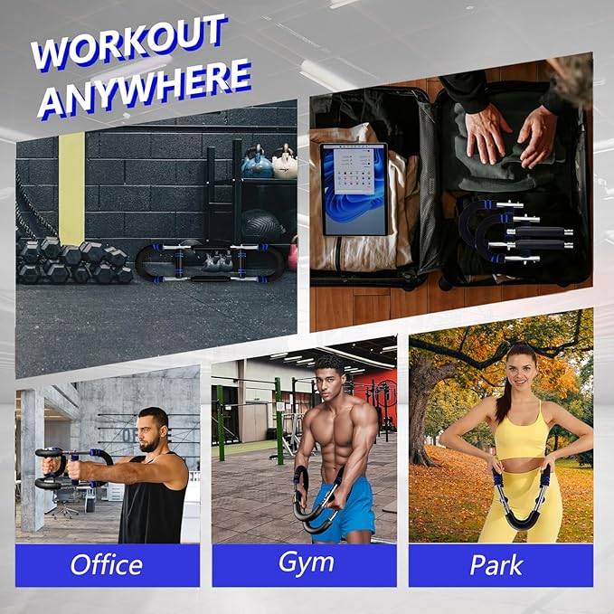 Arm Trainer, Twist arm Trainer Adjustable 30-50 Pound Training Equipment, Forearm Strength Trainer with Chest, Biceps, Triceps, and Shoulder Exercise Equipment. Portable and Detachable Design.