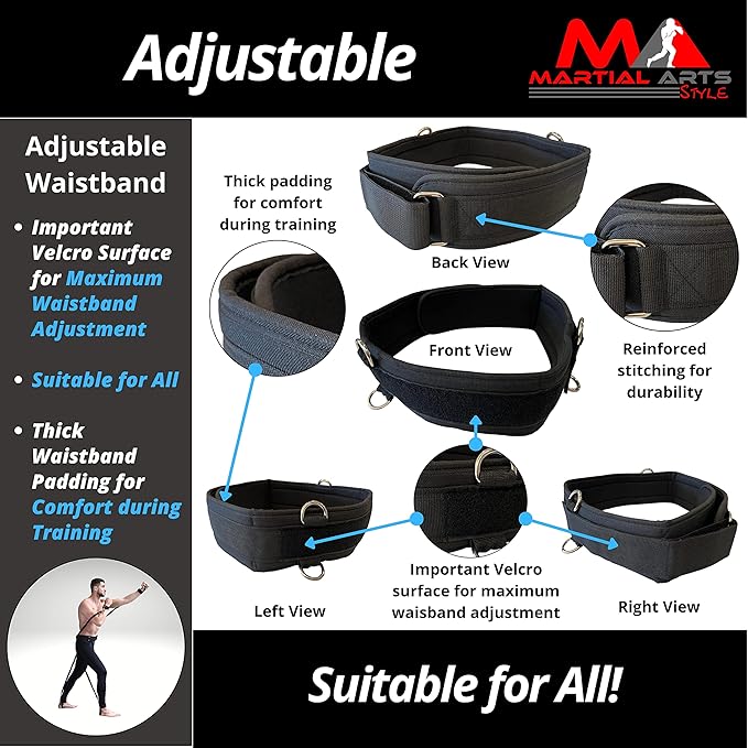 Boxing Resistance Bands for MMA Martial Arts Resistance Training at Home for Punches/Kicks, 150lbs Exercise Bands Full Body Fitness Workout to Enhance Explosive Power/Speed/Agility