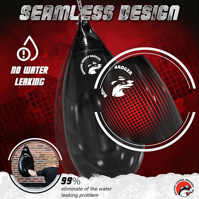 2nd Generation Seamless Anti-Leak 110lb Water Punching Heavy Bag for Adults Heavy Duty Boxing Water Bag