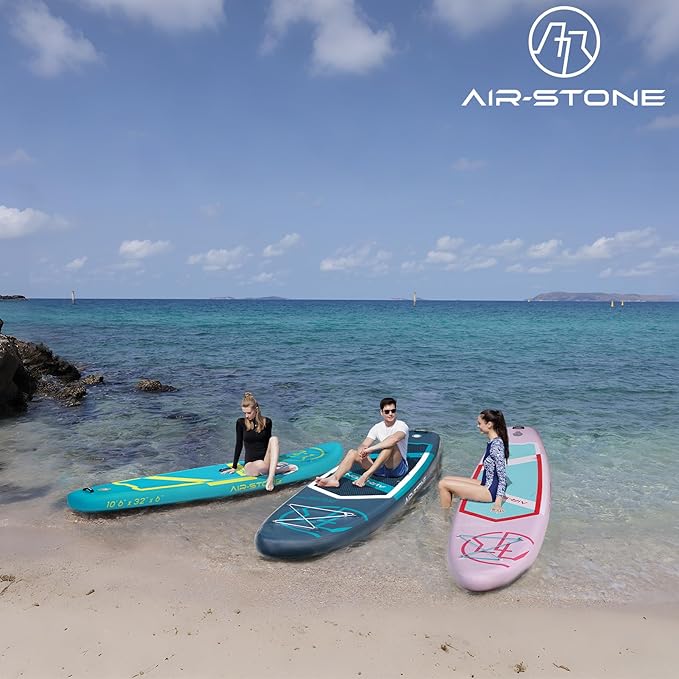 AIR-STONE 10'6” 450 lb Capacity,Inflatable Stand Up Paddle Board with sup Accessories Including Backpack, Repairing Kits, Non-Slip Deck, Leash, 3 Fins, Paddle and Hand Pump