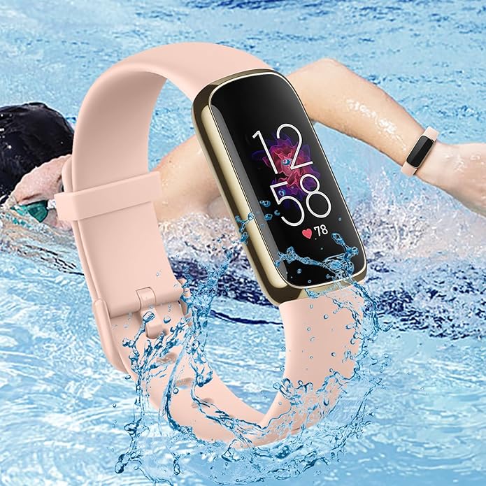 2 Pack Bands for Fitbit Luxe Bands Women Men, Soft Silicone Wristband Replacement Strap for Fitbit Luxe/Luxe Special Edition Fitness Tracker