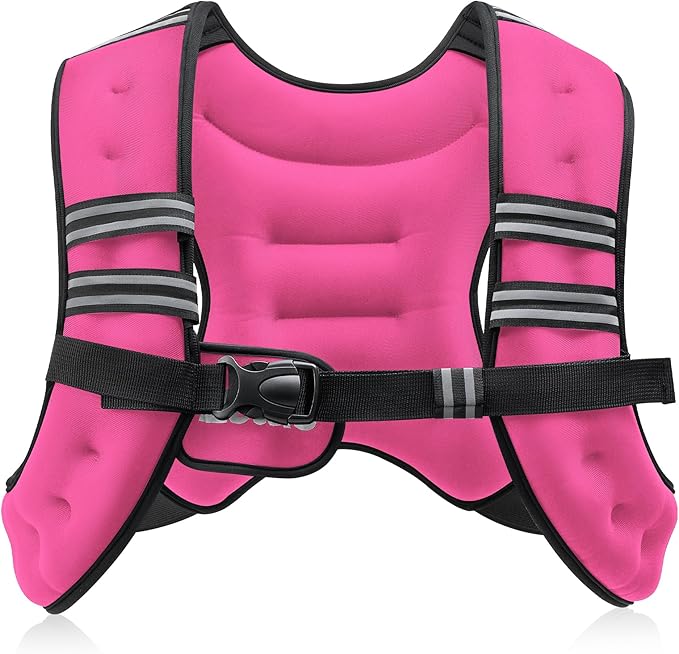 ZELUS Weighted Vest, 6lb/8lb/12lb/16lb/20lb/25lb/30lb Weight Vest with Reflective Stripe for Workout, Strength Training, Running, Fitness, Muscle Building, Weight Loss, Weightlifting