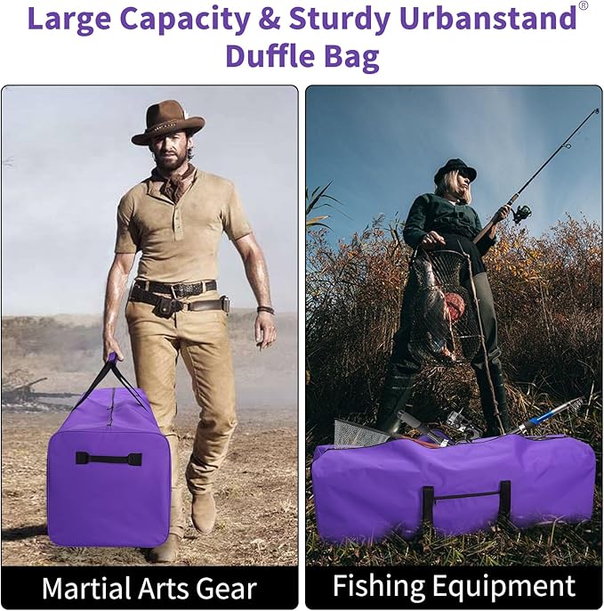52 Inch Large Duffle Bag for Travel Camping Sport Equipment Storage Bag with 2-way Lockable Zippers Purple
