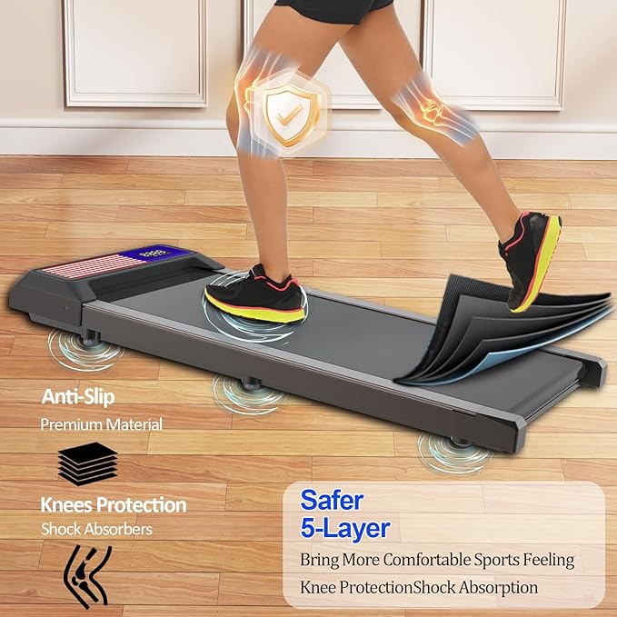 2 in 1 Treadmill and Walking Pad for Home/Office, Walking Treadmill with Remote Control, APP, and LED Display