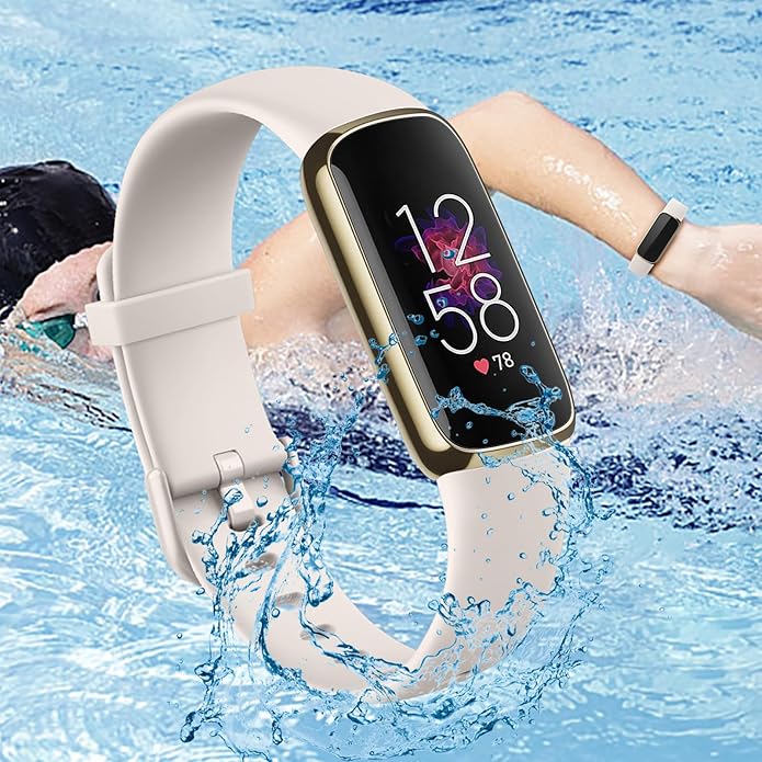 2 Pack Bands for Fitbit Luxe Bands Women Men, Soft Silicone Wristband Replacement Strap for Fitbit Luxe/Luxe Special Edition Fitness Tracker