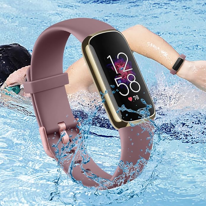 2 Pack Bands for Fitbit Luxe Bands Women Men, Soft Silicone Wristband Replacement Strap for Fitbit Luxe/Luxe Special Edition Fitness Tracker