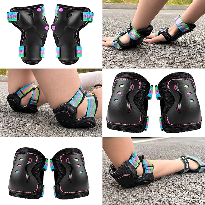 BOSONER Kids/Youth Knee Pad Elbow Pads Guards Protective Gear Set for Roller Skates Cycling BMX Bike Skateboard Inline Skatings Scooter Riding Sports