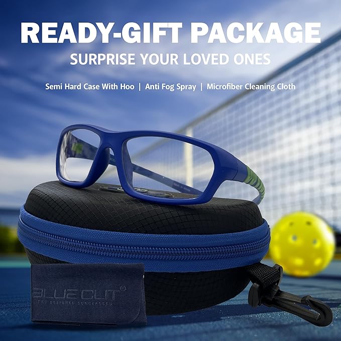 BLUE CUT Sports Protection Goggles, Anti-Fog Lenses Safety Glasses for Basketball, Pickleball and All Outdoor Sports