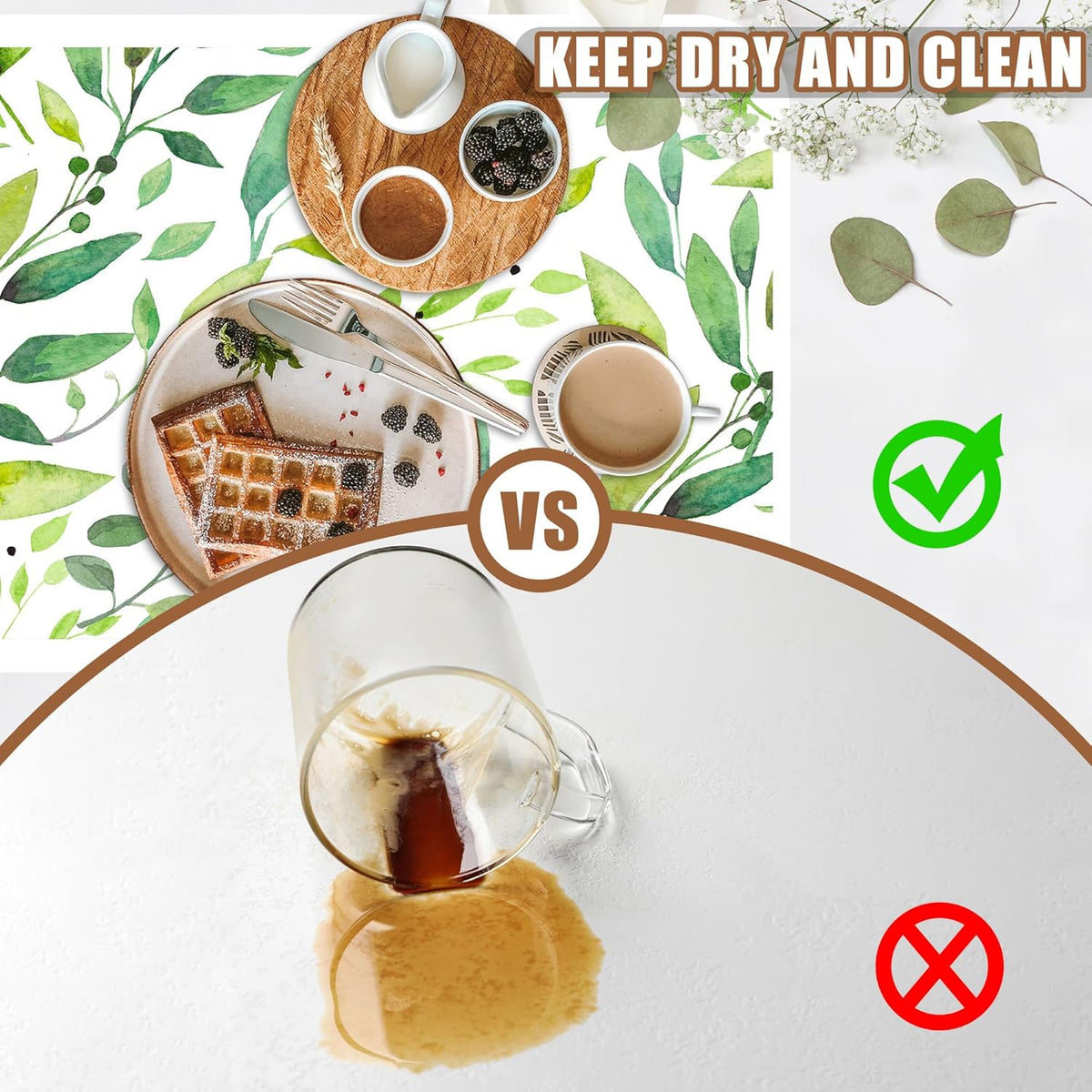 Dish Drying Mat Watercolor Green Leaves Coffee Bar Mat for Countertop Absorbent Hide Stain Rubber Backed Dish Drainer Rack Pad Espresso Machine Cafe Table Decor 15.7 x 23.6 Inch