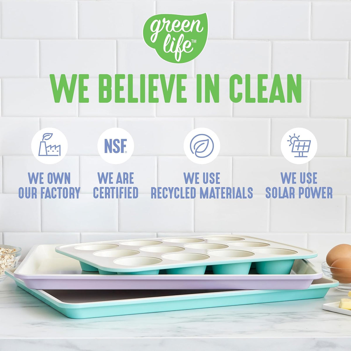 GreenLife Bakeware 18” x 13” Half Cookie Sheet Baking Pan, Non-Toxic PFAS-Free Healthy Ceramic Nonstick, Oven Safe to 450°F, Easy Release, Even Heating, Easy Clean, Navy