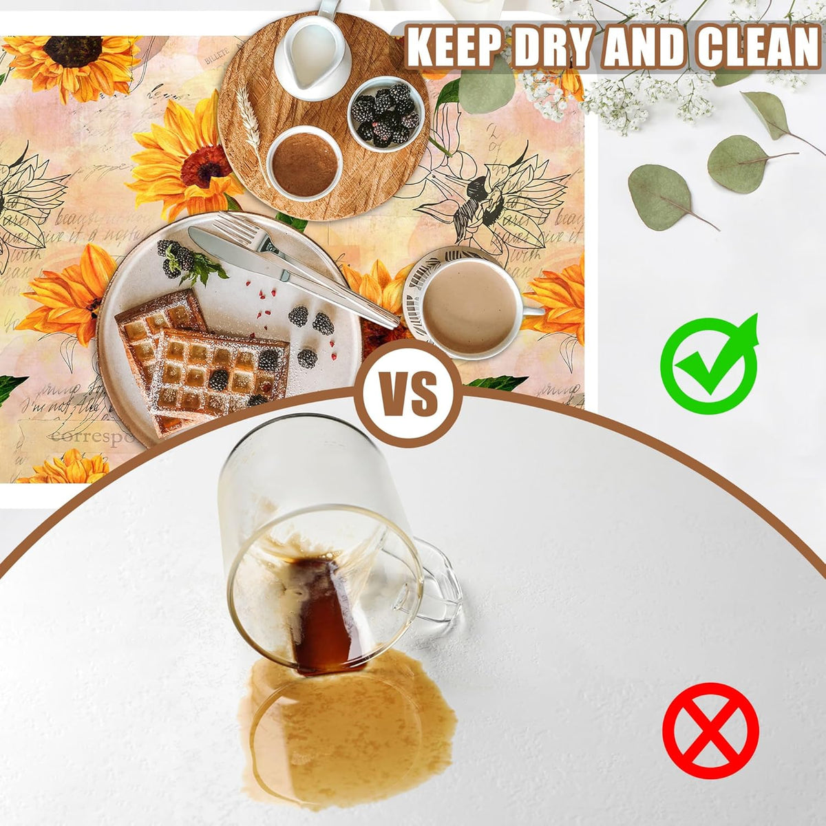 Dish Drying Mat Watercolor Sunflower Coffee Bar Mat for Countertop Absorbent Rubber Backed Hide Stain Dish Drainer Rack Pad Espresso Machine Cafe Table Dining Room Decoration 15.7 x 23.6 Inch