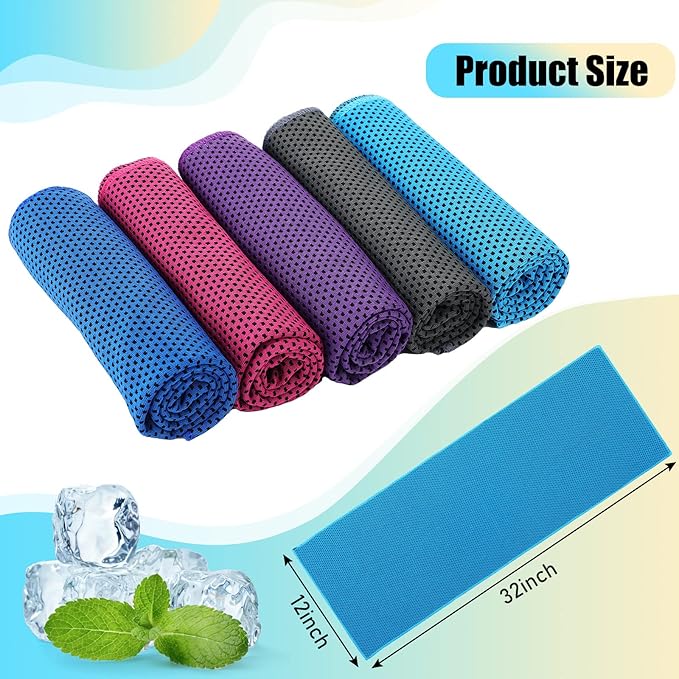 BBTO 100 Pack Cooling Towel - Microfiber Cold Sports Sweat Rags Neck & Face Breathable Ice Chilly Towel for Gym Yoga Golf Workout Beach Accessories