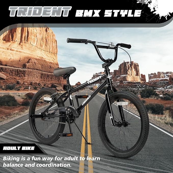 20 24 26 Inch BMX Race Bike Trident Bicycles Beginner-Level to Advanced Riders with 2 Pegs, Multiple Colors