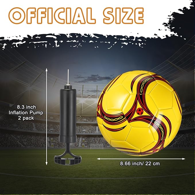 12 Pcs Soccer Balls for Teen Adult Bulk Deflated Soccer Ball with Pump Size 5 Indoor Outdoor Training Practice for School Sports Game Birthday Gifts Party Back to School