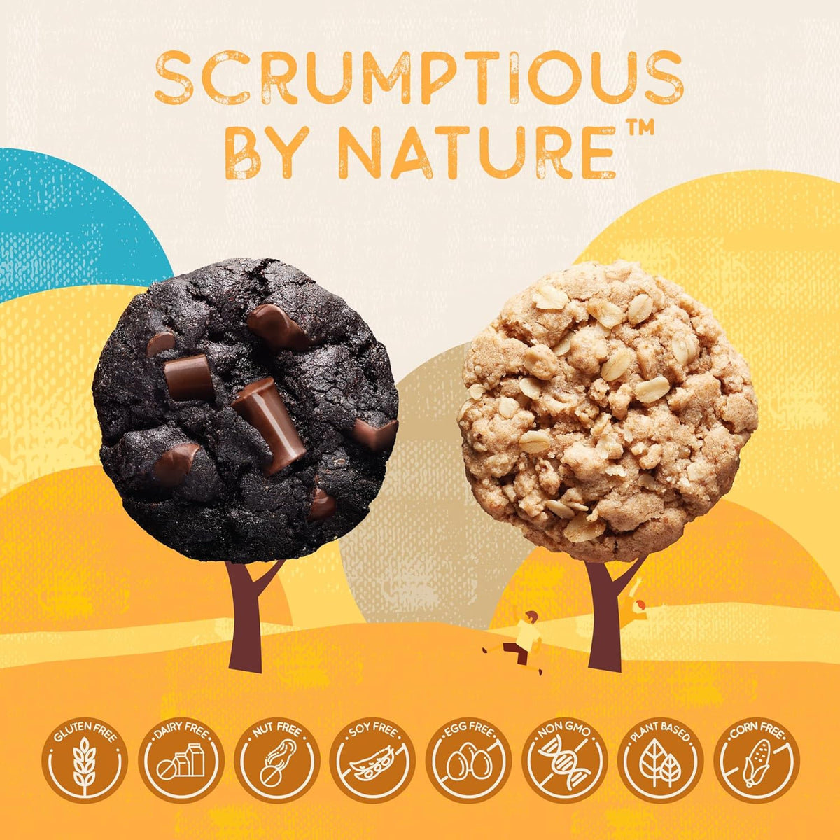 Autumn Sons Baking Co. Gluten Free Double Chocolate Chunk & Oatmeal Cinnamon Cookie Mix Combo Pack. Vegan Plant Based Baking Mix. Free From 11 Common Allergens. 9.3 oz (Pack of 2)