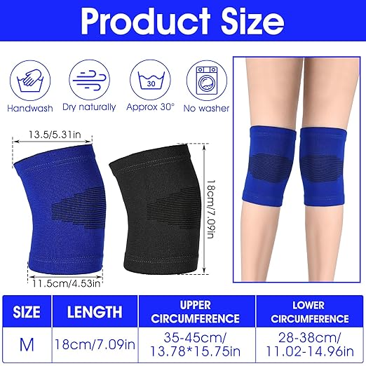 2 Pairs Kids Knee Sleeve, Knee Brace, Youth Knee Compression Sleeve Child Knee Pads Children Knee Support Boys & Girls for Volleyball Basketball Gymnastics Sports(Blue,Black)
