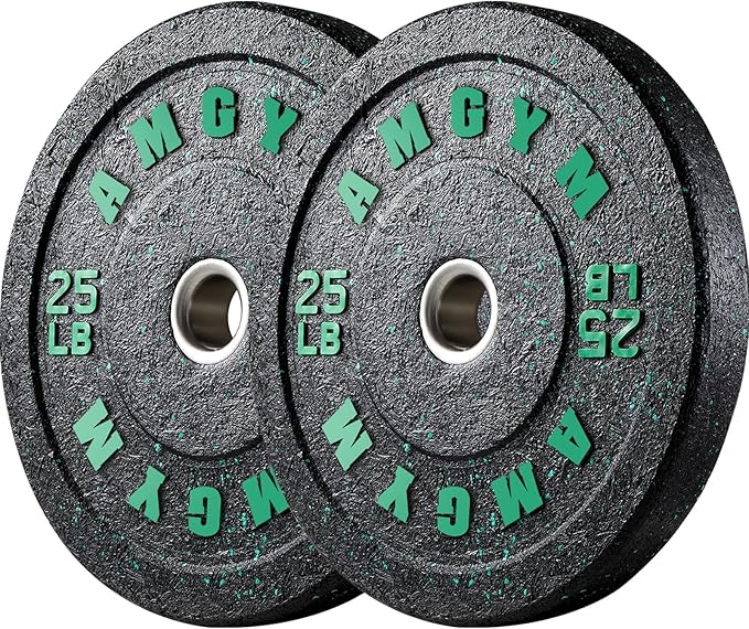 2 Inch Bumper Plates,10-500lbs,Barbell Rubber Olympic Weight Plates Set for Home Gym, Strength Training & Weight Lifting, Multiple Options Colors