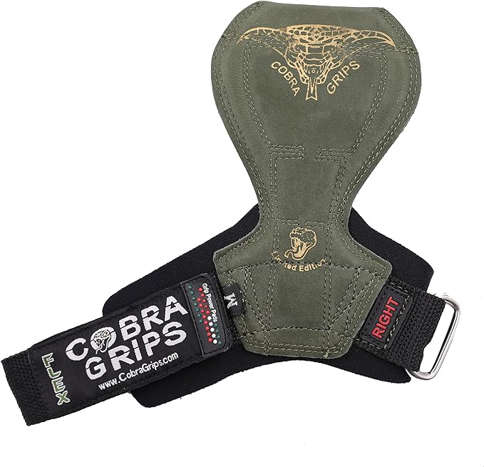 2018 Cobra Grips Flex Model Weight Lifting Gloves Heavy Duty Straps Alternative Power Lifting Hooks for Deadlifts with Padded Wrist Wrap Support Bodybuilding