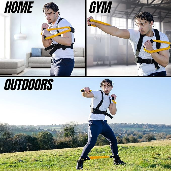 | Shadow Boxer Pro | Boxing Resistance Bands Set for Shadow Boxing, Comes with Ankle Cuffs | Ideal Addition to Your Home Boxing Equipment
