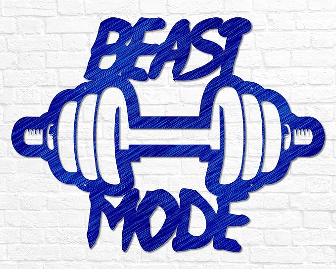 Beast Mode Metal Sign | Metal Home Gym Sign | Fitness Sign | Fitness Quote | Motivation Decor | Workout Decor Sign | Gym Wall Art | Weightlifting | Crossfit Sign | Boyfriend Gift