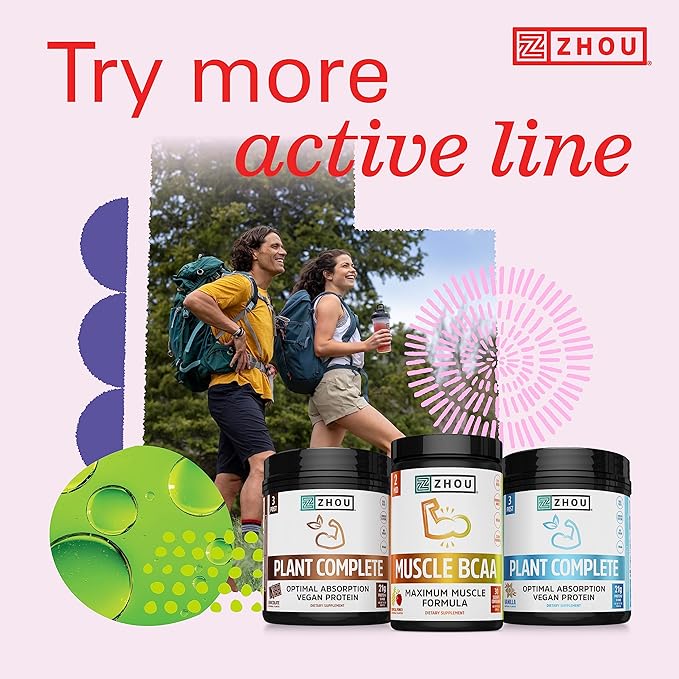 Zhou Lite Up - Non Stim Powder, Nitric Oxide Stim Free Supplement for Men & Women, Caffeine Free Boost, Clean Formula - Berry Lemonade Flavor, 7.5 oz Jar (30 Scoops)