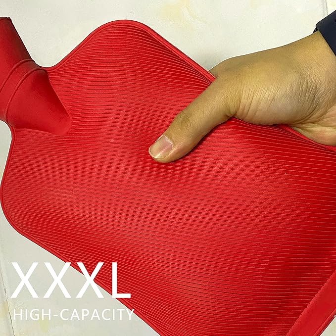 2 L Home Enema Bag Kit with 2 Enema Tips,60 inch Long Silicone Hose, Controlable Water Flow Valve, Hot-Water Bottle for Colon Cleansing Enemas (Upgraded-red)