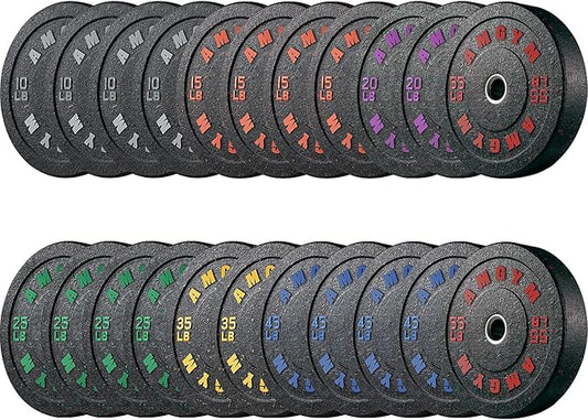 2 Inch Bumper Plates,10-500lbs,Barbell Rubber Olympic Weight Plates Set for Home Gym, Strength Training & Weight Lifting, Multiple Options Colors