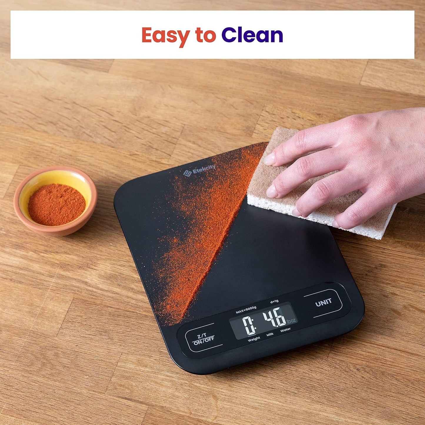 Etekcity Food Kitchen Scale, Digital Mechanical Weighing Scale,Grams and Ounces for Weight Loss, Baking, Cooking, Keto and Meal Prep, Large, Matte Black