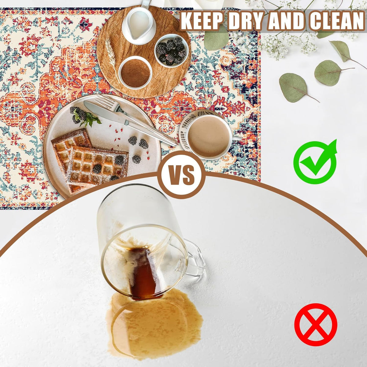 Persian Vintage Boho Carpet Coffee Mat Dish Drying Mat for Kitchen Counter Absorbent Hide Stain Rubber Backed Coffee Bar Accessories Fit Under Espresso Machine Dish Drainer 11.8 x 19.7 Inch