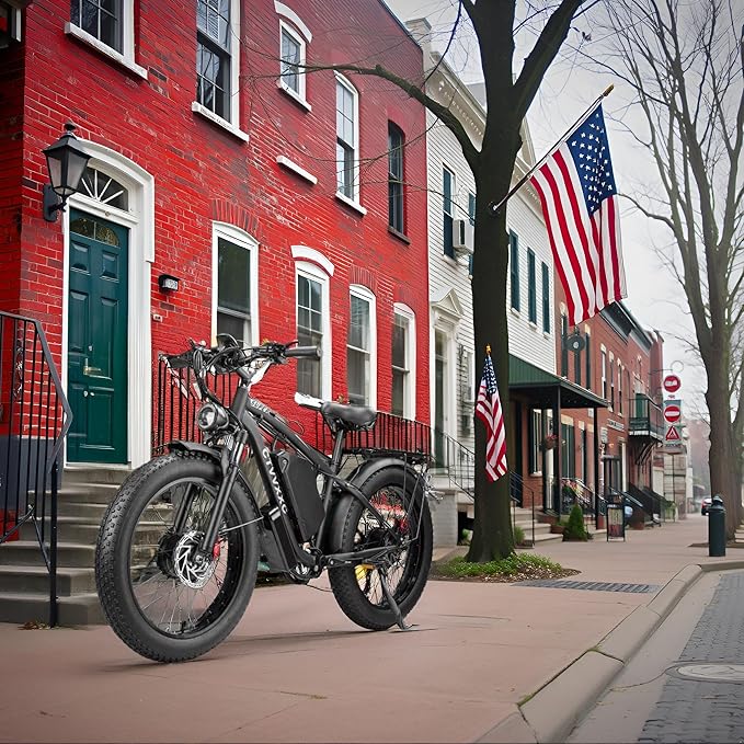 6000W Dual Motor Ebike for Adults 46MPH,210NM Fast Electric Bike,52V 34AH(1768Wh) Up to 105 Miles Long-Range Ebike,24" Fat Tire Dirtbike,Lockable Suspension Electric Bicycle for Off-Road Mountain Snow