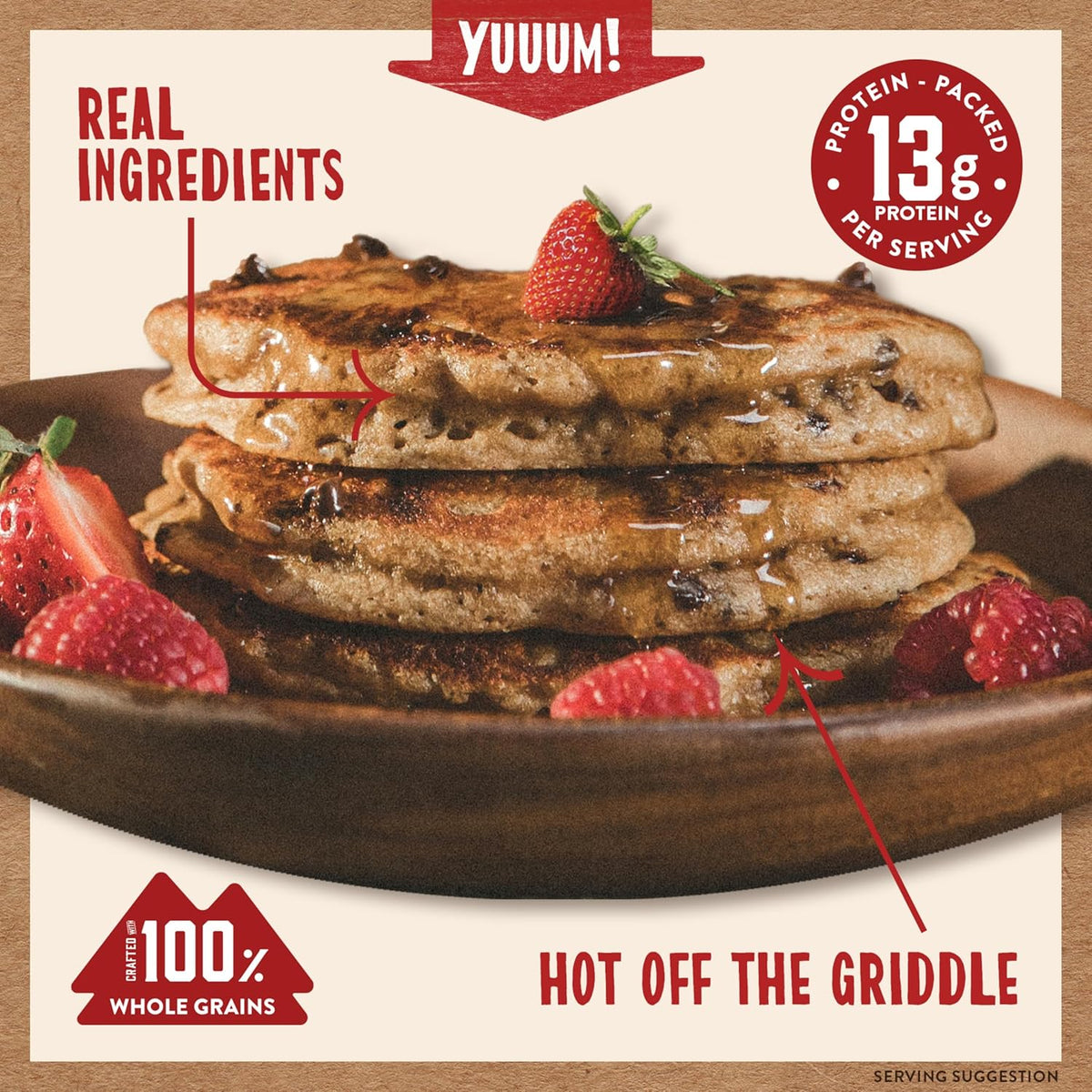 Kodiak Cakes Power Cakes, Pancake & Waffle Mix, Chocolate Chip, High Protein,100% Whole Grains (Pack of 6)