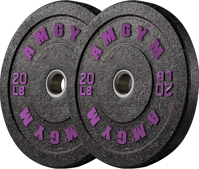 2 Inch Bumper Plates,10-500lbs,Barbell Rubber Olympic Weight Plates Set for Home Gym, Strength Training & Weight Lifting, Multiple Options Colors