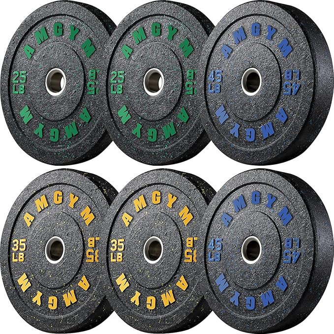 2 Inch Bumper Plates,10-500lbs,Barbell Rubber Olympic Weight Plates Set for Home Gym, Strength Training & Weight Lifting, Multiple Options Colors