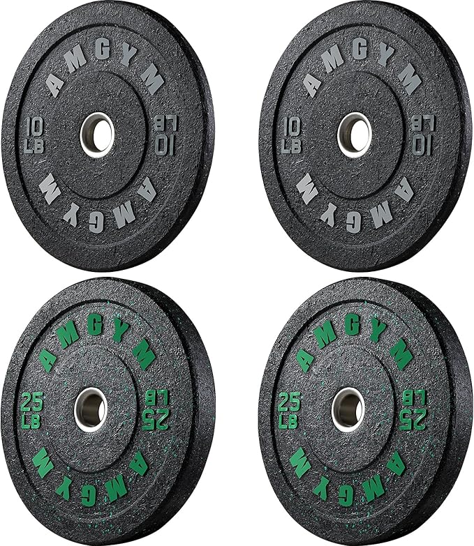 2 Inch Bumper Plates,10-500lbs,Barbell Rubber Olympic Weight Plates Set for Home Gym, Strength Training & Weight Lifting, Multiple Options Colors