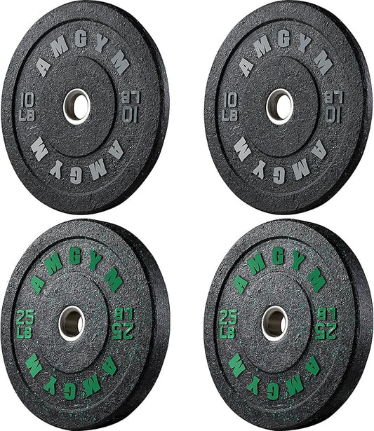 2 Inch Bumper Plates,10-500lbs,Barbell Rubber Olympic Weight Plates Set for Home Gym, Strength Training & Weight Lifting, Multiple Options Colors