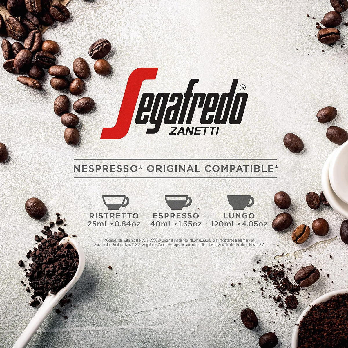 Segafredo Zanetti Espresso Capsules – Aluminum Pods for Nespresso Original Machines – Extra Dark Roast Premium Espresso with a Bold Aroma – Smoky, Intensity 12 – Forte, 10 Count