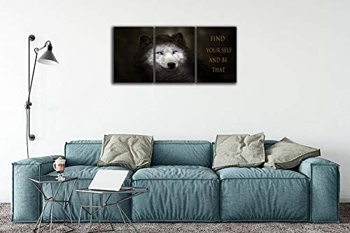 3 Panels Wolf Picture Motivational Wall Art Inspirational Canvas Painting Pictures Modern Entrepreneur Quotes Posters Prints Artwork for Home Office Decor House Decorations Class Room School to Hang
