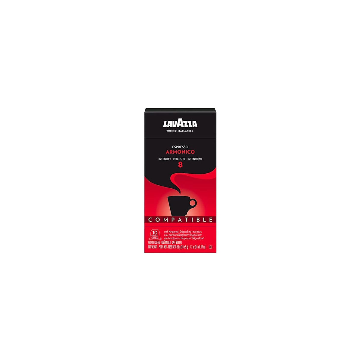 Lavazza Espresso Maestro Classico Medium Roast Coffee Aluminum Capsules Compatible with Nespresso Original Machines, espresso, 100% Arabica, notes of grains and biscotti.(10 pack) (Packaging May Vary)
