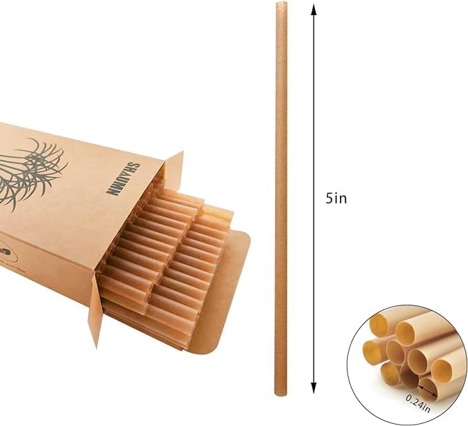 5 Inch Short Biodegradable Cocktail Straws 200 pcs Compostable Cocktail Stirrers Straws Made from 100% Sugarcane Fiber A Plasticless Sturdy Drinking Straws for Hot and Cold Drinks Not Foggy