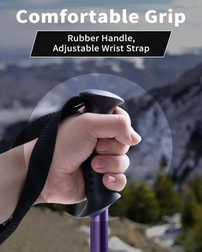 AISUNOURDOOR Lightweight Adjustable Trekking Poles, Aluminum Collapsible Travel Hiking or Walking Sticks for Women Children, with One Disposable Raincoat