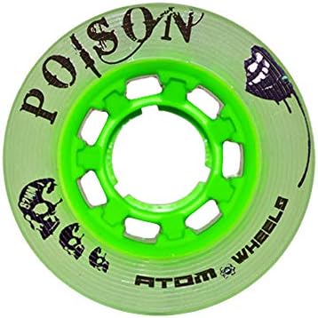 ATOM WHEELS - Poison - Indoor, Outdoor - 1 Pack - 4 Wheels / 62mm x 38mm / Color: Green