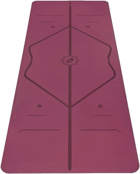 Liforme Original Yoga Mat – Free Yoga Bag Included - Patented Alignment System, Warrior-like Grip, Non-slip, Eco-friendly, sweat-resistant, long, wide, 4.2mm thick mat for comfort