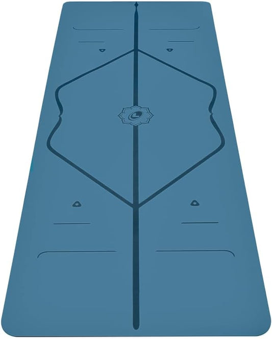 Liforme Original Yoga Mat – Free Yoga Bag Included - Patented Alignment System, Warrior-like Grip, Non-slip, Eco-friendly, sweat-resistant, long, wide, 4.2mm thick mat for comfort