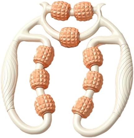 HEEPDD 9 Wheels Muscle Roller, Leg Massager Muscle Relaxation Stretching Roller Foam Roller Deep Tissue Massager for Thigh Arms Leg Waist (Orange)