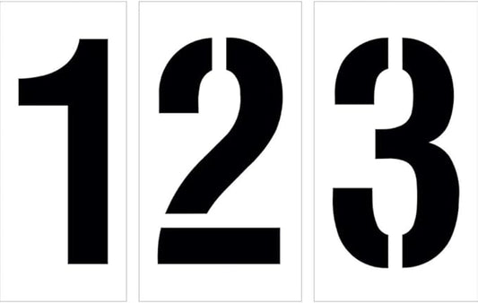 18" Number Stencil Kit | Part#: 10003867 | 10-Piece Kit Includes Numbers 0-9 | Number Height is 18" | Flexible and Durable 1/8" PolyTough Lifetime | Precision Marking | Made in USA