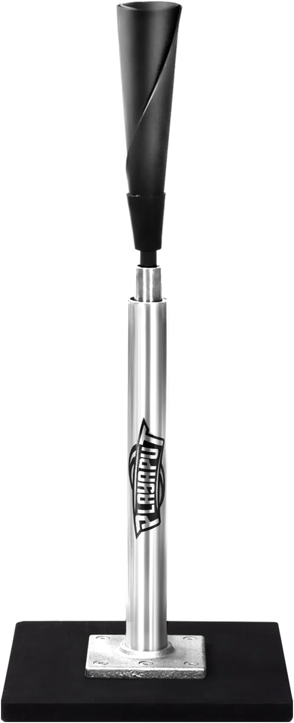 Baseball Batting Tee - Professional Hitting Tee for Baseball/Softball with Weighted Base,Flexible Rubber Top, Premium Aluminum Baseball Tee, Easy Adjust Height 24-46 inches For Kids or Adults