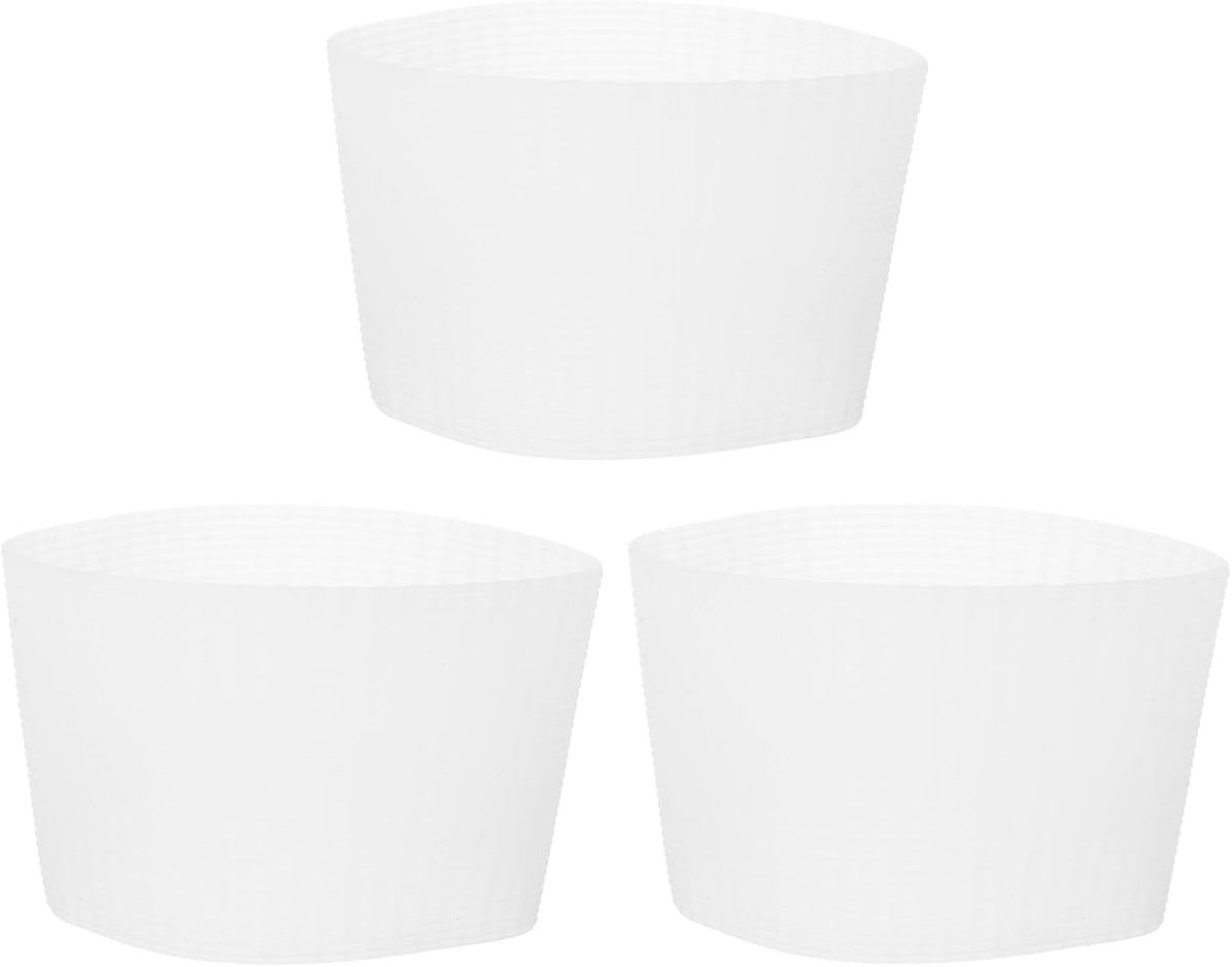 uxcell 3Pcs Coffee Cup Sleeve, Silicone Cup Sleeve Non-slip Glass Water Bottle Mug Sleeves Clear