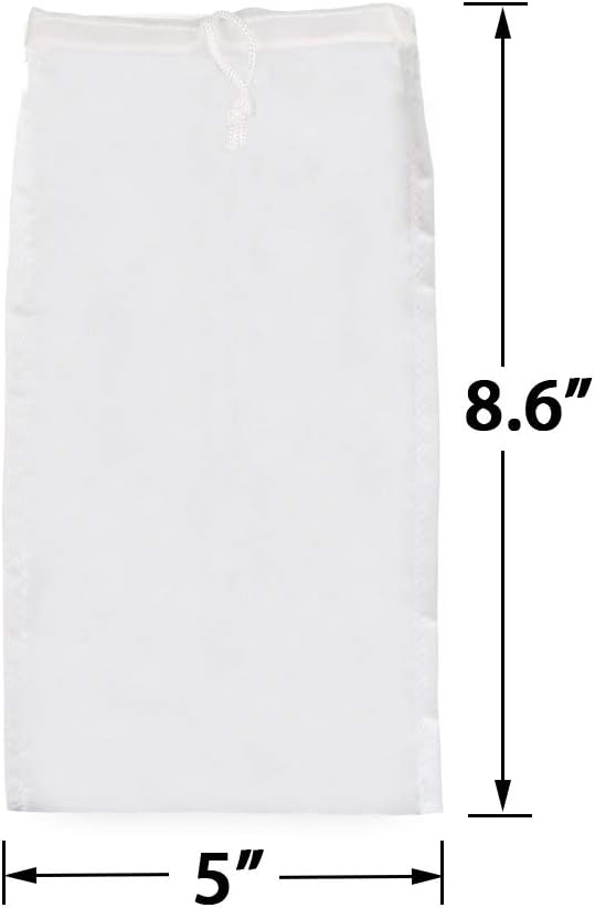 2 Pack Cold Brew Coffee Bag,120 Micro Food Grade Nylon Ultra Fine Mesh, 8.6x5 inch Reusable Cold Brew Coffee Filter with Seamless Bottom, Coffee Maker